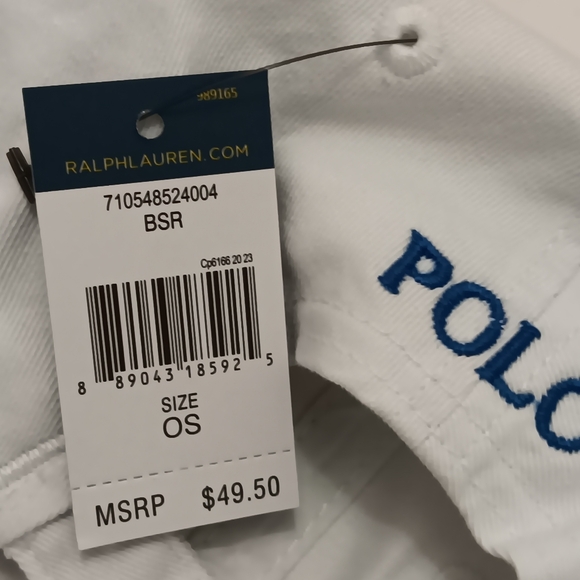 POLO RALPH LAUREN MEN'S CLASSIC WHITE ALL OVER LOGOS CAP HAT OSFA $49 BRAND NWT - Picture 9 of 9